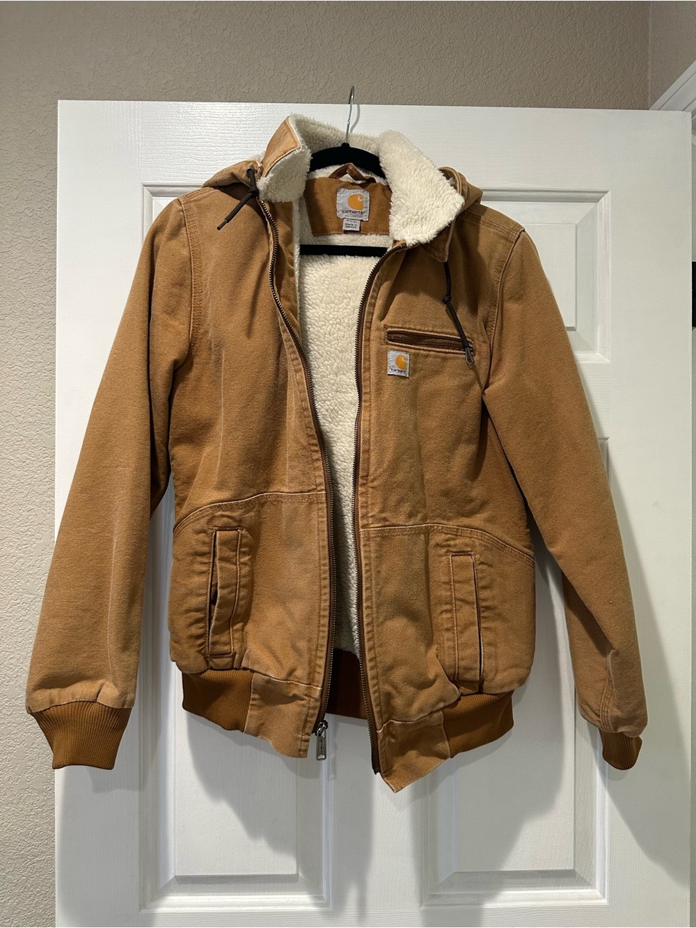 Carhartt Wildwood Sherpa Lined Duck Jacket Brown Women’s S